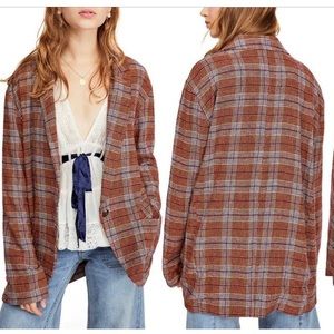 Free people simply plaid blazer